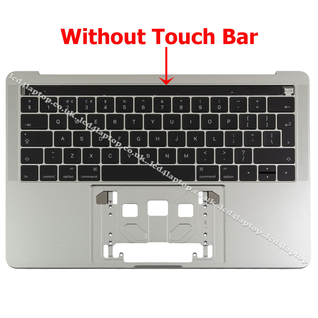 For Apple Macbook Pro 13" A1706 Silver EMC: 3072, 3162 Palmrest Housing TopCase With UK Layout Keyboard - Lcd4Laptop