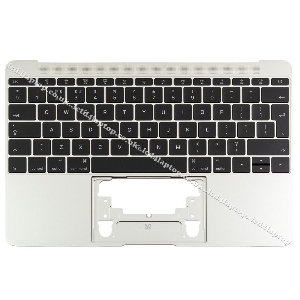 Silver Topcase +UK Layout Keyboard For Apple Macbook A1534 - Early 2016 Mid 2017 - Lcd4Laptop