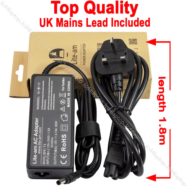 For 90W 19V 4.74A 5.5mm*2.5mm Laptop AC Adapter Battery Charger PSU - Lcd4Laptop