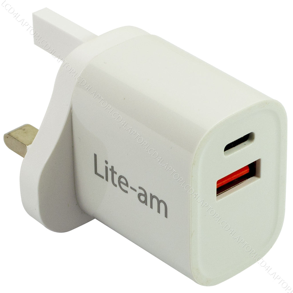 USB C Charger AC Adapter Power Supply Fast Charge 20W PSU For Apple iPhone iPad - Lcd4Laptop