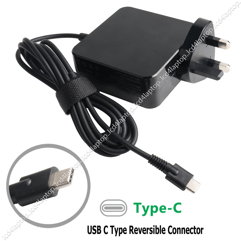 45W USB-C Replacement AC Adapter Battery Charger Auto 5V9V 12V 15V
