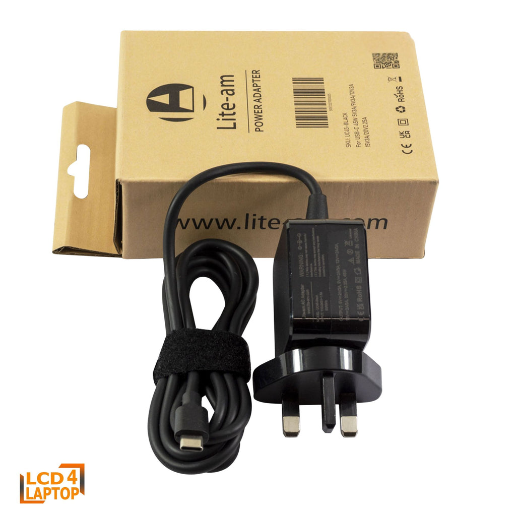 Lite-am 45W USB-C Charger Fast Power Adapter for Laptops & Phones