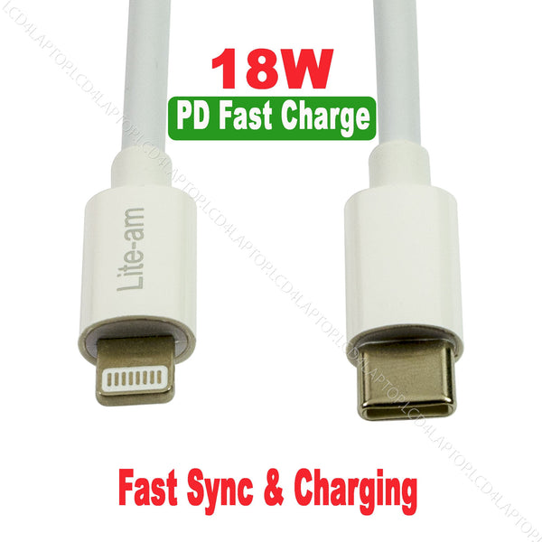 For iPhone 14 13 12 11 Pro Max Type C to Lightning Charge & Sync Cable - Lcd4Laptop