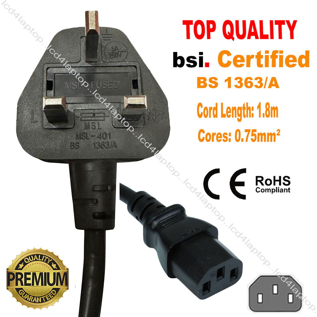 Mains Power Cable Lead For HP Colour Laserjet M254dw Printer - Lcd4Laptop