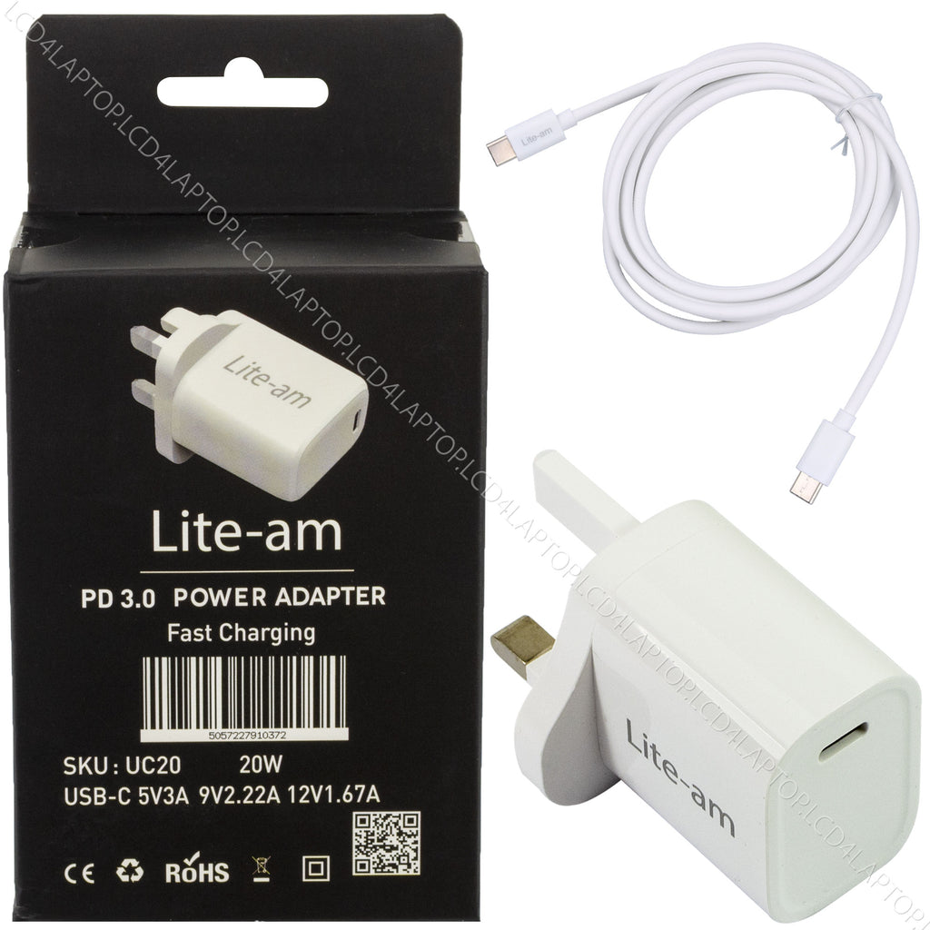 For iPad Pro 12.9-inch (5th gen) Power AC Adapter Charger Fast Charge 20W - Lcd4Laptop