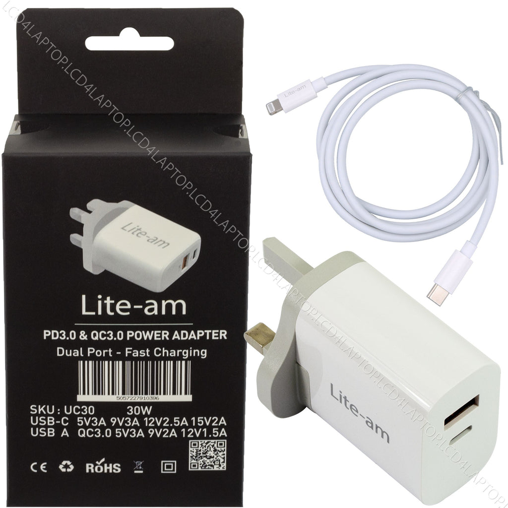 For iPod Touch 5th Generation A1509 Dual Port Charger 30W AC Adapter