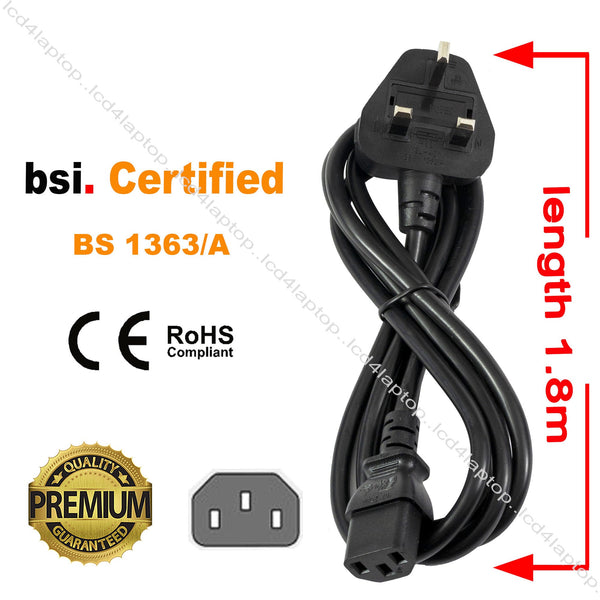 For Lenovo C24 - 25 Monitor Mains Power Cable Power Lead Cord UK