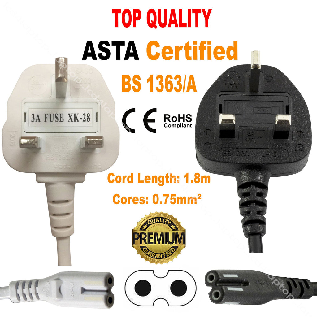 Mains Power Lead Fig8 Cable For Epson WorkForce WF - 2930DWF Inkjet All - In - One