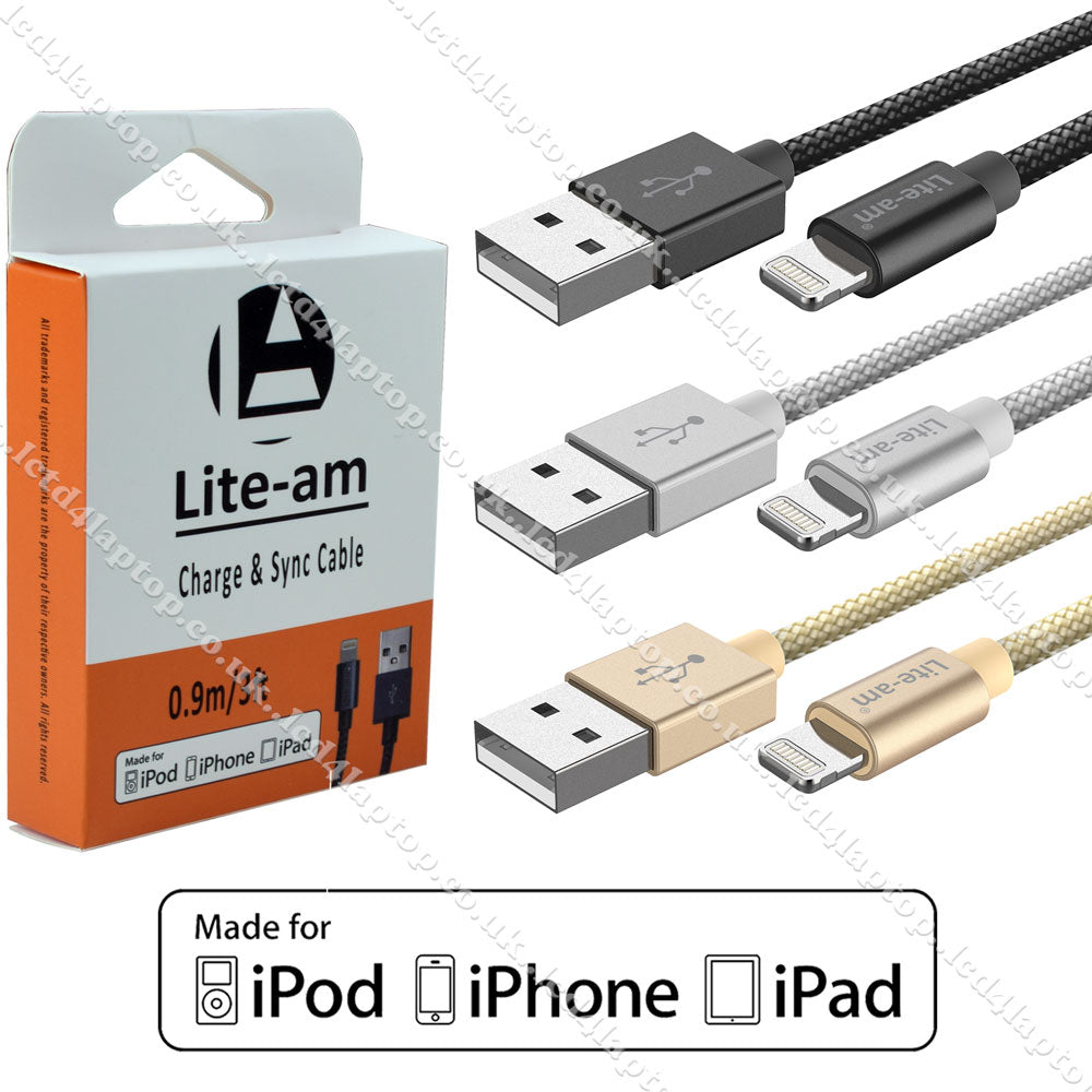 For Apple iPhone 12 11 Pro Max MFi Lightning To USB Charge Sync Cable - Lcd4Laptop