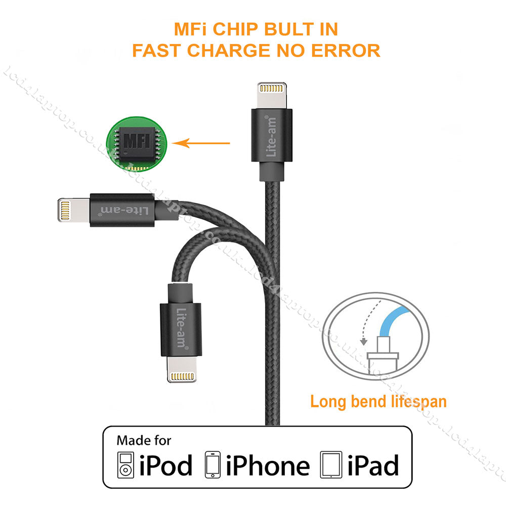 For Apple Magic Mouse & Keyboard MFi Lightning Charge & Sync Cable ...