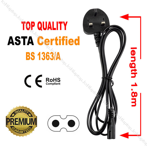 For Brother QL-570 QL-700 Label Printer 1.8m Fig8 Mains Power Cable Lead UK Plug - Lcd4Laptop