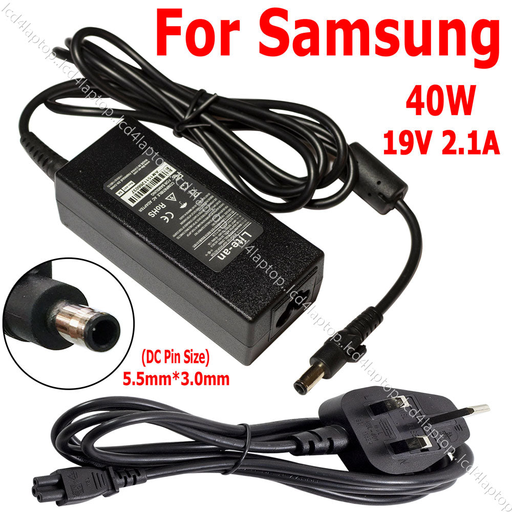For Samsung NP-N310 NP-NC10 White Laptop AC Adapter Charger PSU - Lcd4Laptop