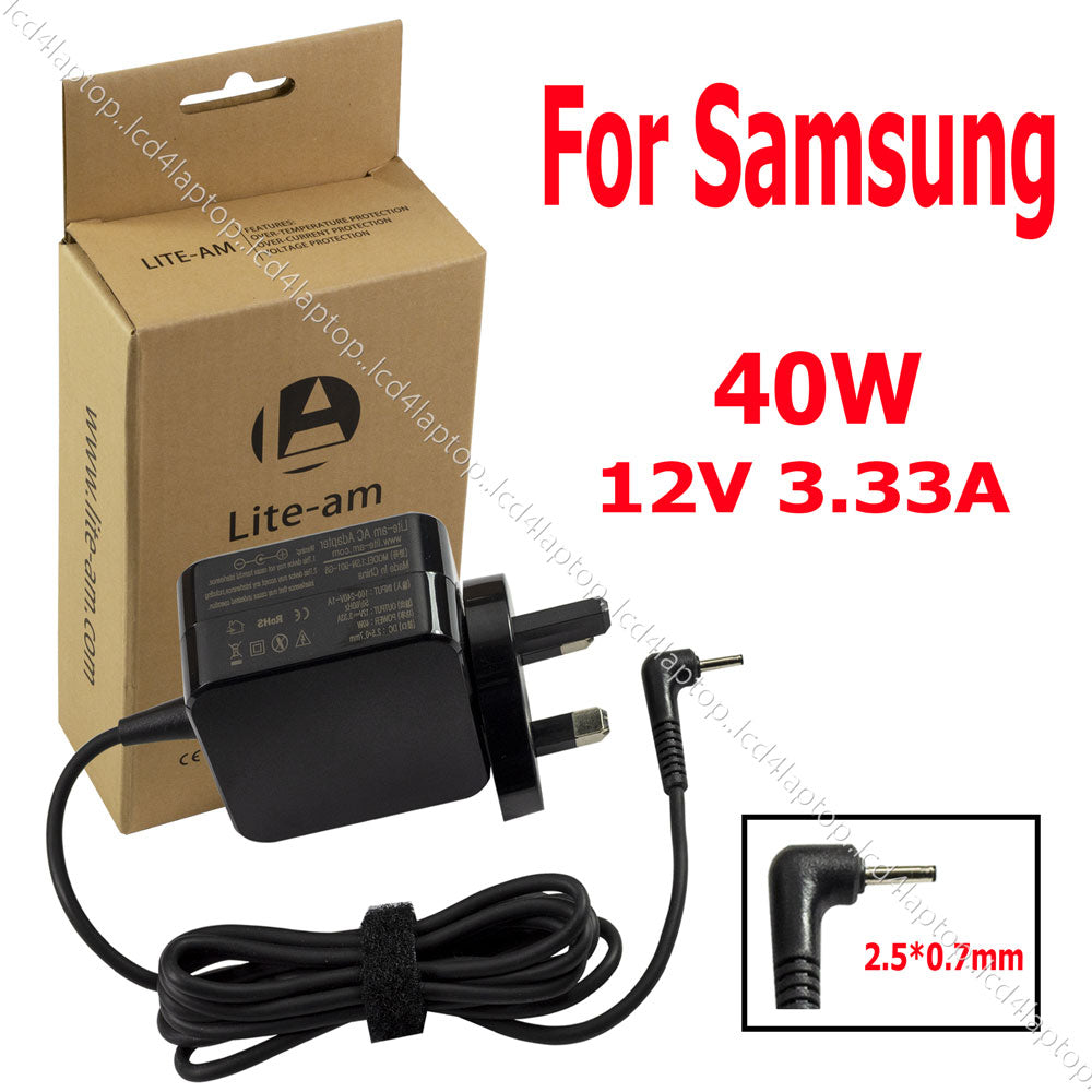 For Samsung ATIV Smart PC 500T 500T1C 40W 12V 3.33A AC Adapter Laptop Charger PSU + UK Plug Replacement by Lite-am - Lcd4Laptop