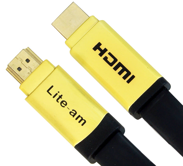 Flat HDMI Cable 1m v2.0 Premium Quality HDCP 2.2 Video Lead 4K 1080p - Lcd4Laptop