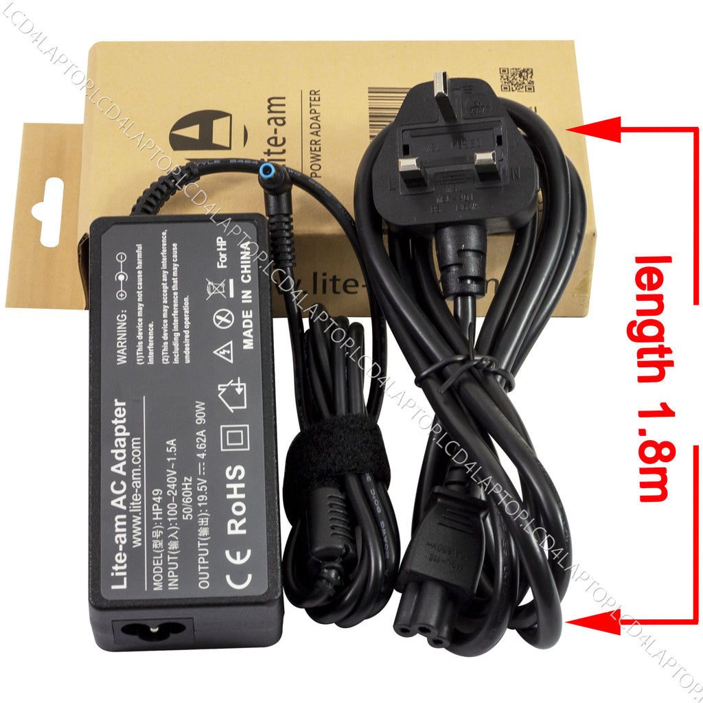 For HP 90W 19.5V 4.62A Blue Tip Laptop Power Supply AC Adapter Charger - Lcd4Laptop