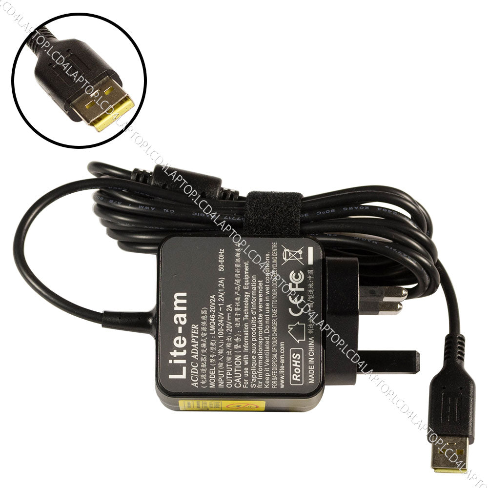 For Lenovo Yoga 3 Pro 11 13.3" 1370 Laptop Tablet AC Adapter Charger 40W 20V 2A Replacement by Lite-am - Lcd4Laptop