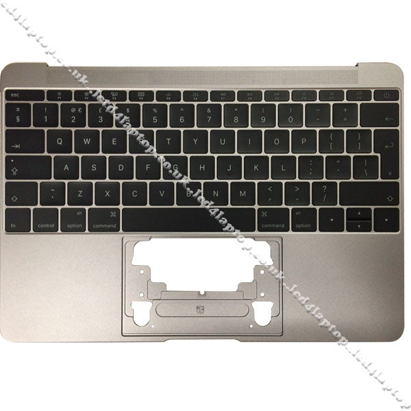 Apple Macbook 12" A1534 Grey 661-04881 Palmrest Housing TopCase With UK Layout Keyboard - Lcd4Laptop