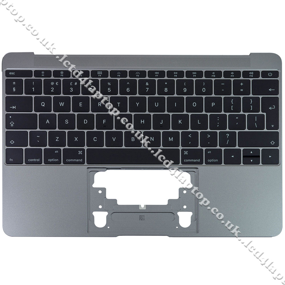 Apple Macbook 12" A1534 Grey Palmrest Housing TopCase With UK Layout Keyboard 2016 2017 - Lcd4Laptop
