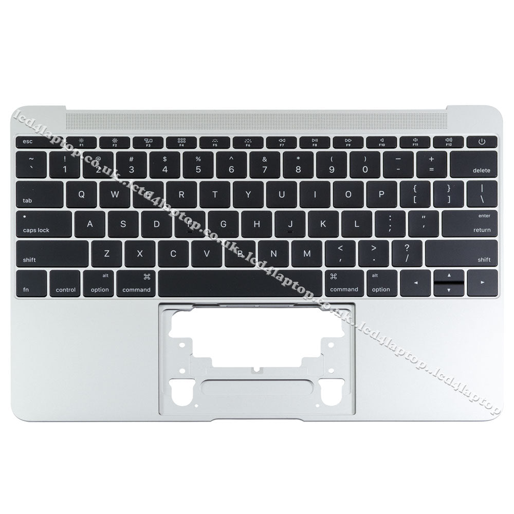 Apple MacBook A1534 EMC 3099 US Keyboard Replacement Topcase Mid-2017 Silver - Lcd4Laptop