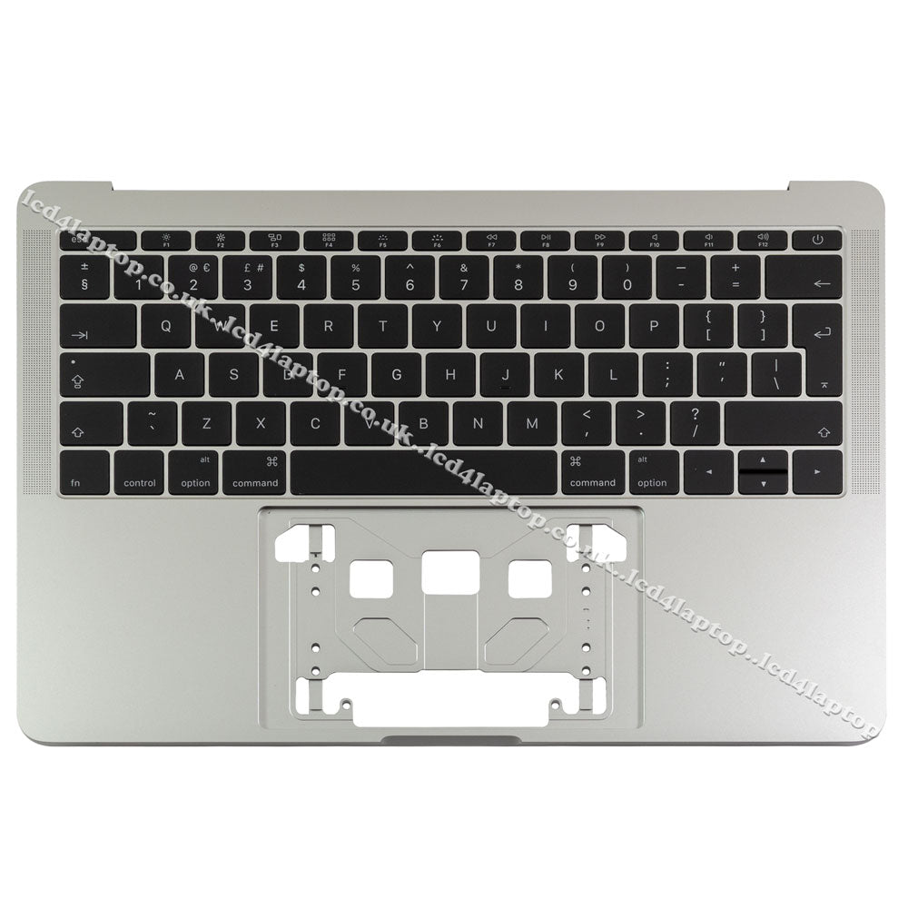 Apple Macbook Pro 13" A1708 Silver EMC: 2978, 3164 Palmrest Housing TopCase With UK Layout Keyboard - Lcd4Laptop