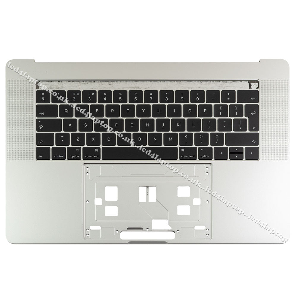 Apple Macbook Pro 15" A1707 Silver  EMC: 3072, 3162 Palmrest Housing TopCase With UK Layout Keyboard - Lcd4Laptop
