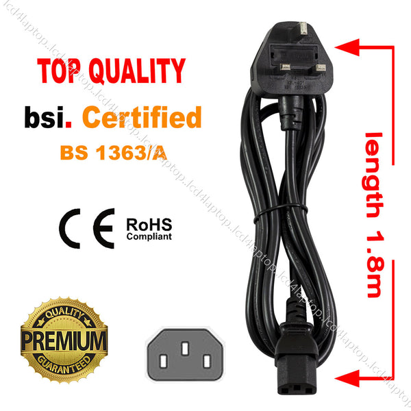 UK Power Cable Mains Cord Wire Lead Plug For Brother Laser Printer Series - Lcd4Laptop