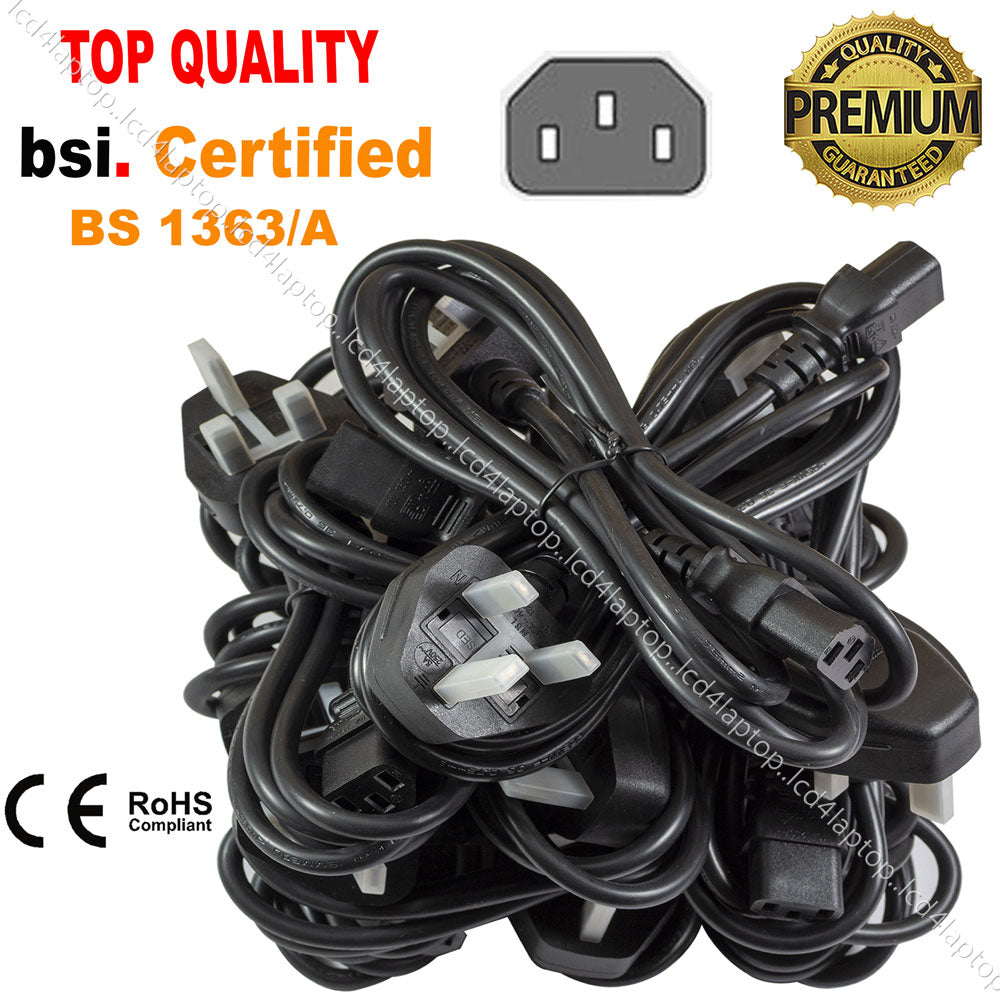 1.8m UK Kettle Lead, C13 Power Cord to UK 3 Pin Mains Power Lead Cable 1/2/3/4/5/10/25/50/100PCS For PC Power Supplies (ATX PSU), Monitors, Printers, Scanners, TV Samsung LG Sony Philips TV, Laptop Adapter Charger, XBox 5A Fuse - Lcd4Laptop