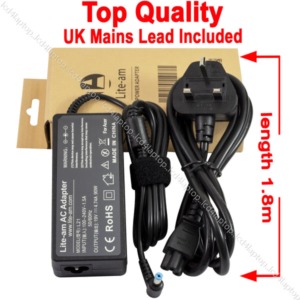 For Acer 90W 19V 4.74A 5.5*1.5mm/1.7mm Laptop AC Adapter Charger PSU - Lcd4Laptop