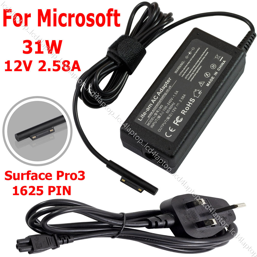 For Microsoft Surface Pro 3 PC Windows 7 8 Tablet AC Adapter Charger PSU - Lcd4Laptop
