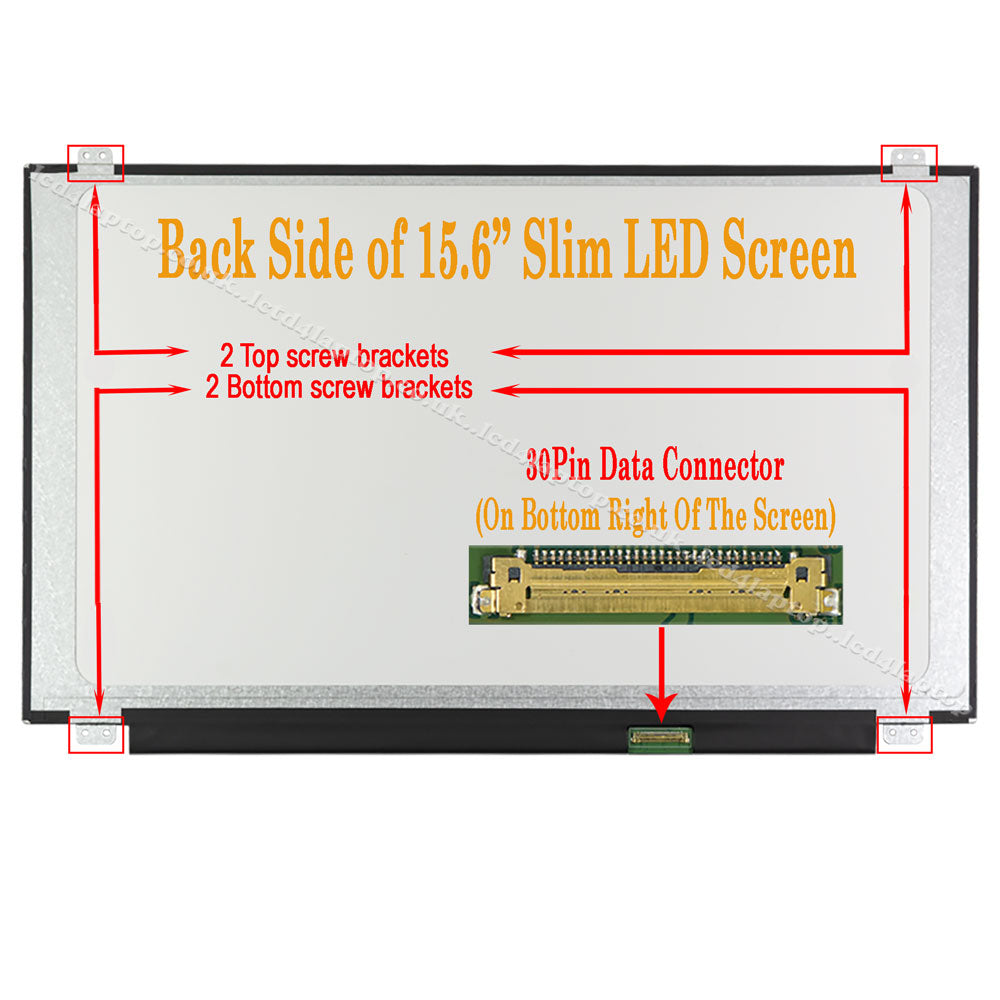 New 15.6" Slim LED LCD Screen 1366x768 WXGAHD – 30-Pin EDP For Laptop Replacement