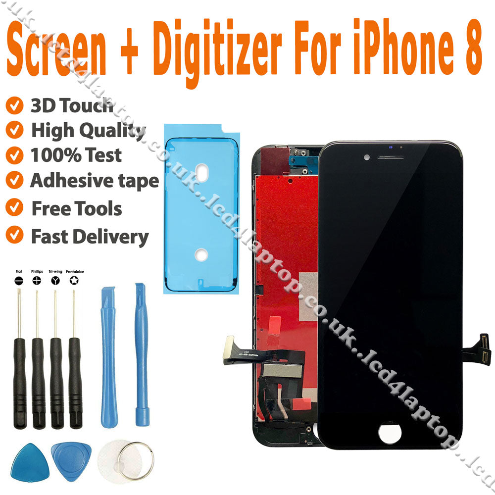 Apple iPhone 8 A1905 4.7" Touchscreen Digitizer Glass with LCD Screen Black - Lcd4Laptop