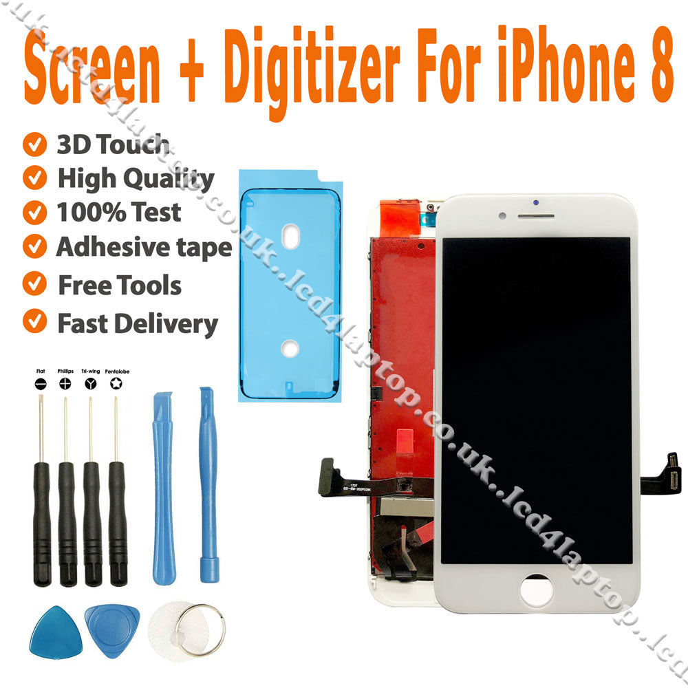 Apple iPhone 8 A1906 4.7" Touchscreen Digitizer Glass with LCD Screen White - Lcd4Laptop