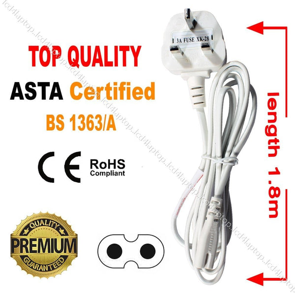 Mains Power Lead Fig8 Cable For Epson WorkForce WF - 2930DWF Inkjet All - In - One